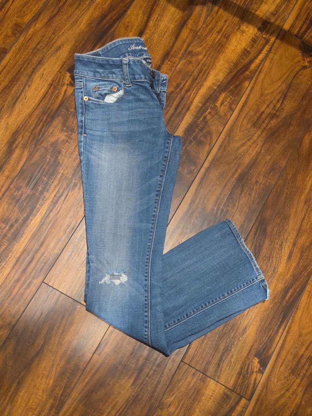 American Eagle Outfitters Women's Straight Leg Jeans - Blue